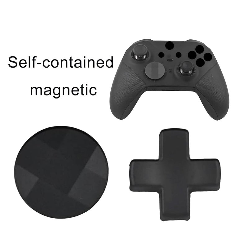 Anglepingping Store 2 Pack Metal D-Pads for Xbox One Elite Series 2 Directional Arrow Button,Standard D pad and Faceted D Pad Replacement Accessories for Xbox One Elite Series 2 Cord Controller(Black) - Image 4
